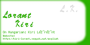 lorant kiri business card